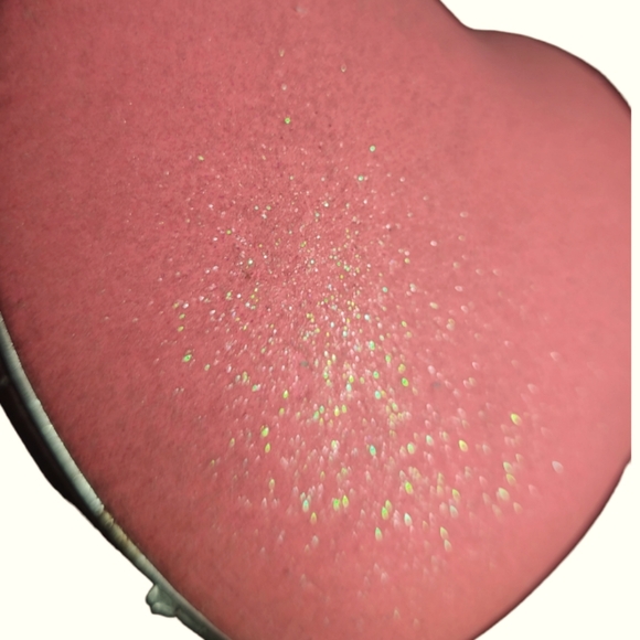 Pink Puffed Glitter Heart Clutch Purse - Picture 3 of 11